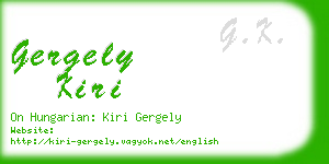 gergely kiri business card